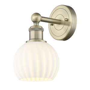 White Venetian - 1 Light Wall Sconce In Modern Style-10.25 Inches Tall and 6 Inches Wide - 1330305