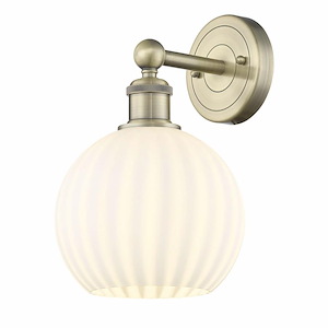 White Venetian - 1 Light Wall Sconce In Modern Style-12.25 Inches Tall and 8 Inches Wide - 1330315