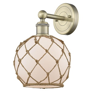 Farmhouse Rope - 1 Light Wall Sconce-12.25 Inch Tall and 8 Inch Wide - 1387778