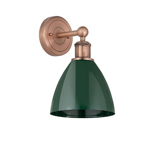 Plymouth Dome - 1 Light Wall Sconce In Industrial Style-12 Inches Tall and 7.5 Inches Wide - 1316785