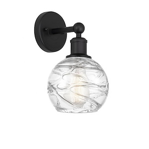 Athens Deco Swirl - 1 Light Wall Sconce In Industrial Style-10.5 Inches Tall and 6 Inches Wide - 1289811