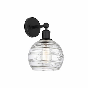 Athens Deco Swirl - 1 Light Wall Sconce In Modern Style-12.88 Inches Tall and 8 Inches Wide