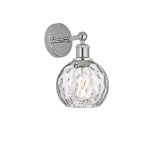 Athens Water Glass - 1 Light Wall Sconce In Industrial Style-10.5 Inches Tall and 6 Inches Wide