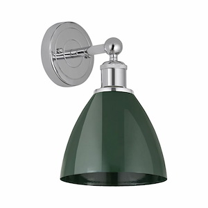 Plymoth Dome - 1 Light Wall Sconce In Modern Style-12 Inches Tall and 7.5 Inches Wide
