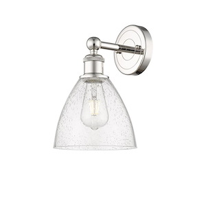 Bristol Glass - 1 Light Wall Sconce In Industrial Style-12 Inches Tall and 7.5 Inches Wide - 1316748
