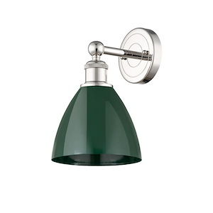 Plymouth Dome - 1 Light Wall Sconce In Industrial Style-12 Inches Tall and 7.5 Inches Wide