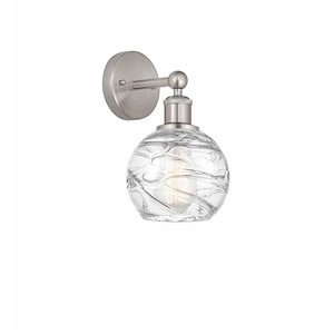 Athens Deco Swirl - 1 Light Wall Sconce In Industrial Style-10.5 Inches Tall and 6 Inches Wide