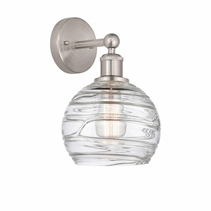 Athens Deco Swirl - 1 Light Wall Sconce In Modern Style-12.88 Inches Tall and 8 Inches Wide - 1311304
