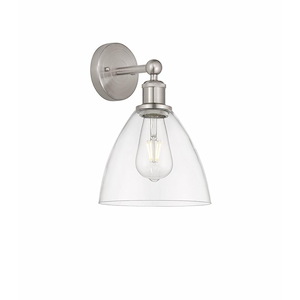 Bristol Glass - 1 Light Wall Sconce In Industrial Style-12 Inches Tall and 7.5 Inches Wide - 1289854