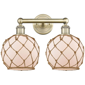 Farmhouse Rope - 2 Light Bath Vanity-12.25 Inch Tall and 17 Inch Wide - 1387821