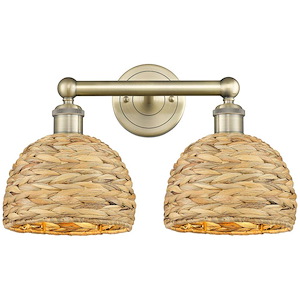 Woven Rattan - 2 Light Bath Vanity-11 Inch Tall and 17 Inch Wide - 1387796