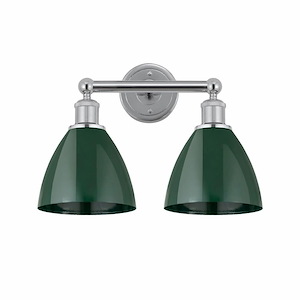 Plymoth Dome - 2 Light Bath Vanity In Modern Style-12 Inches Tall and 16.5 Inches Wide