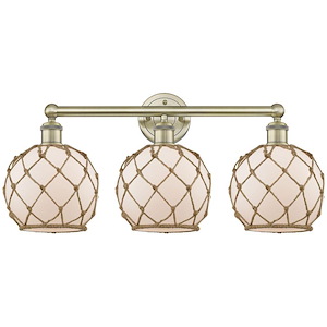 Farmhouse Rope - 3 Light Bath Vanity-12.25 Inch Tall and 26 Inch Wide - 1387835