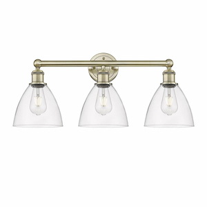 Bristol Glass - 3 Light Bath Vanity In Industrial Style-12 Inches Tall and 25.5 Inches Wide - 1316845