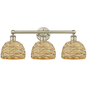 Woven Rattan - 3 Light Bath Vanity-11 Inch Tall and 26 Inch Wide - 1387805