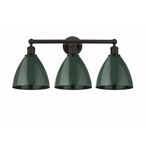 Plymouth Dome - 3 Light Bath Vanity In Industrial Style-12 Inches Tall and 25.5 Inches Wide
