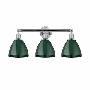 Plymoth Dome - 3 Light Bath Vanity In Modern Style-12 Inches Tall and 25.5 Inches Wide