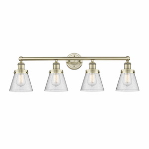 Cone - 4 Light Bath Vanity In Industrial Style-10 Inches Tall and 33.5 Inches Wide