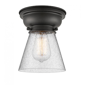 Small Cone-1 Light Flush Mount in Industrial Style-6.25 Inches Wide by 7.15 Inches High