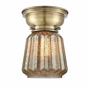 Chatham - 1 Light Flush Mount In Art Deco Style-9.4 Inches Tall and 7 Inches Wide