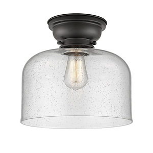 Bell - 1 Light Flush Mount In Industrial Style-9.4 Inches Tall and 12 Inches Wide - 1289988