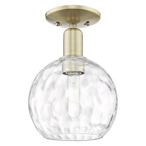 Athens Water Glass - 1 Light Semi-Flush Mount-11.5 Inch Tall and 8 Inch Wide - 1387846