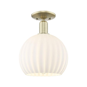 White Venetian - 1 Light Semi-Flush Mount-13.25 Inch Tall and 10 Inch Wide - 1387850