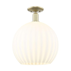 White Venetian - 1 Light Semi-Flush Mount-18.13 Inch Tall and 13.75 Inch Wide - 1387857
