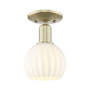 White Venetian - 1 Light Semi-Flush Mount-9.5 Inch Tall and 6 Inch Wide - 1387875
