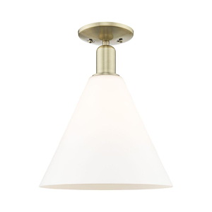 Berkshire Glass - 1 Light Semi-Flush Mount-14.5 Inch Tall and 12 Inch Wide - 1387880
