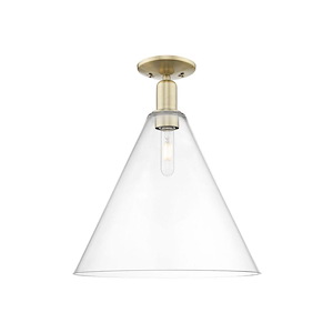 Berkshire Glass - 1 Light Semi-Flush Mount-19 Inch Tall and 16 Inch Wide - 1387871