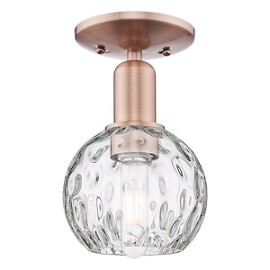 Athens Water Glass - 1 Light Semi-Flush Mount-9.5 Inch Tall and 6 Inch Wide - 1387808