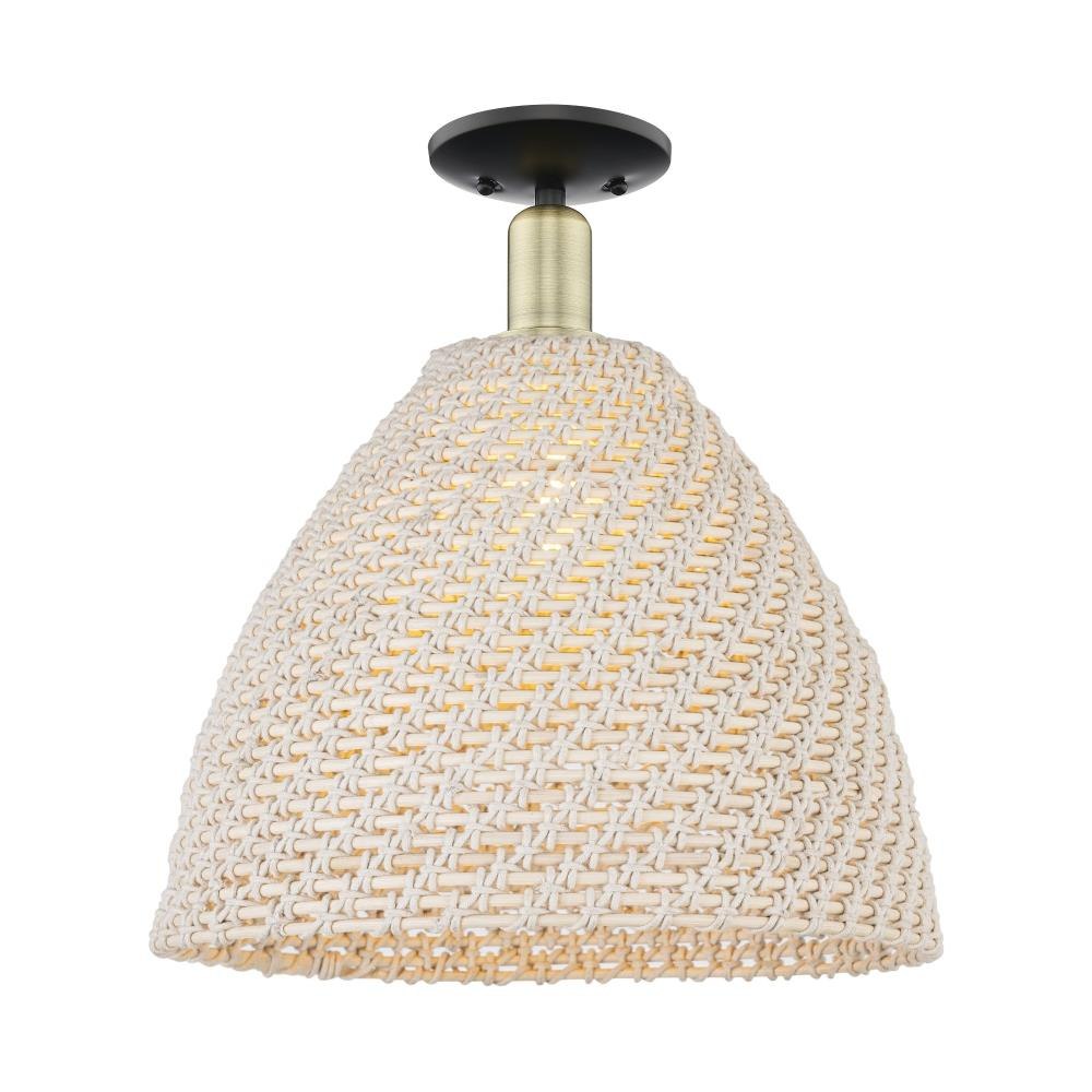 Innovations Lighting 716-1C-NBD-16_P Natural Ballston Dome - 1 Light Semi-Flush Mount-11 Inch Tall and 15.75 Inch Wide