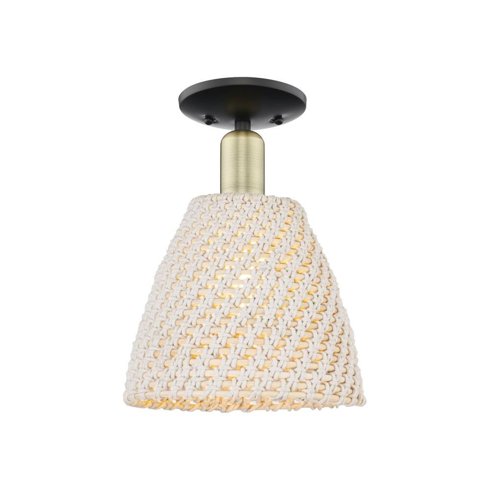 Innovations Lighting 716-1C-NBD-9_P Natural Ballston Dome - 1 Light Semi-Flush Mount-11 Inch Tall and 9 Inch Wide