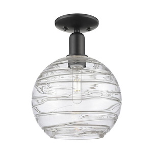 Athens Deco Swirl - 1 Light Semi-Flush Mount-13.13 Inch Tall and 10 Inch Wide - 1387844