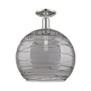 Athens Deco Swirl - 1 Light Semi-Flush Mount-16.63 Inch Tall and 13.75 Inch Wide - 1387825