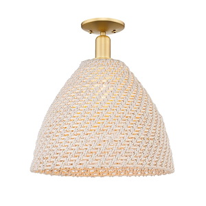 Natural Ballston Dome - 1 Light Semi-Flush Mount-11 Inch Tall and 15.75 Inch Wide - 1373999