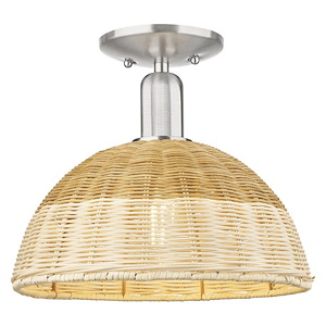 Natural Ballston Dome2 - 1 Light Semi-Flush Mount-11.75 Inch Tall and 11 Inch Wide - 1372700