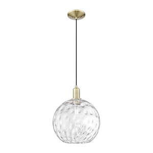Athens Water Glass - 1 Light Cord Hung Mini Pendant-14.33 Inch Tall and 12 Inch Wide - 1387916