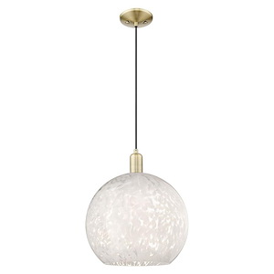 White Mouchette - 1 Light Cord Hung Mini Pendant-17.45 Inch Tall and 13.75 Inch Wide - 1387923