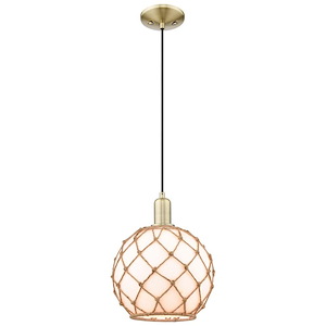 Farmhouse Rope - 1 Light Cord Hung Mini Pendant-12.83 Inch Tall and 10 Inch Wide - 1387863