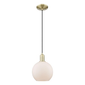 Athens - 1 Light Cord Hung Mini Pendant-10.83 Inch Tall and 8 Inch Wide - 1387947