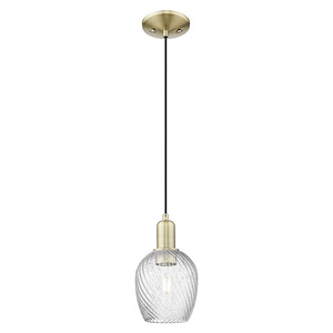 Salina - 1 Light Cord Hung Mini Pendant-10.2 Inch Tall and 5.75 Inch Wide - 1387895