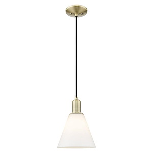 Berkshire Glass - 1 Light Cord Hung Mini Pendant-10.83 Inch Tall and 8 Inch Wide - 1387907