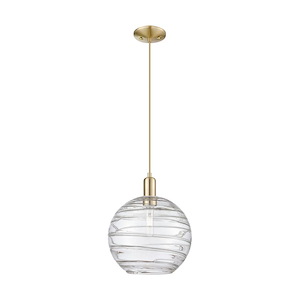 Athens Deco Swirl - 1 Light Cord Hung Mini Pendant-14.2 Inch Tall and 12 Inch Wide - 1387864
