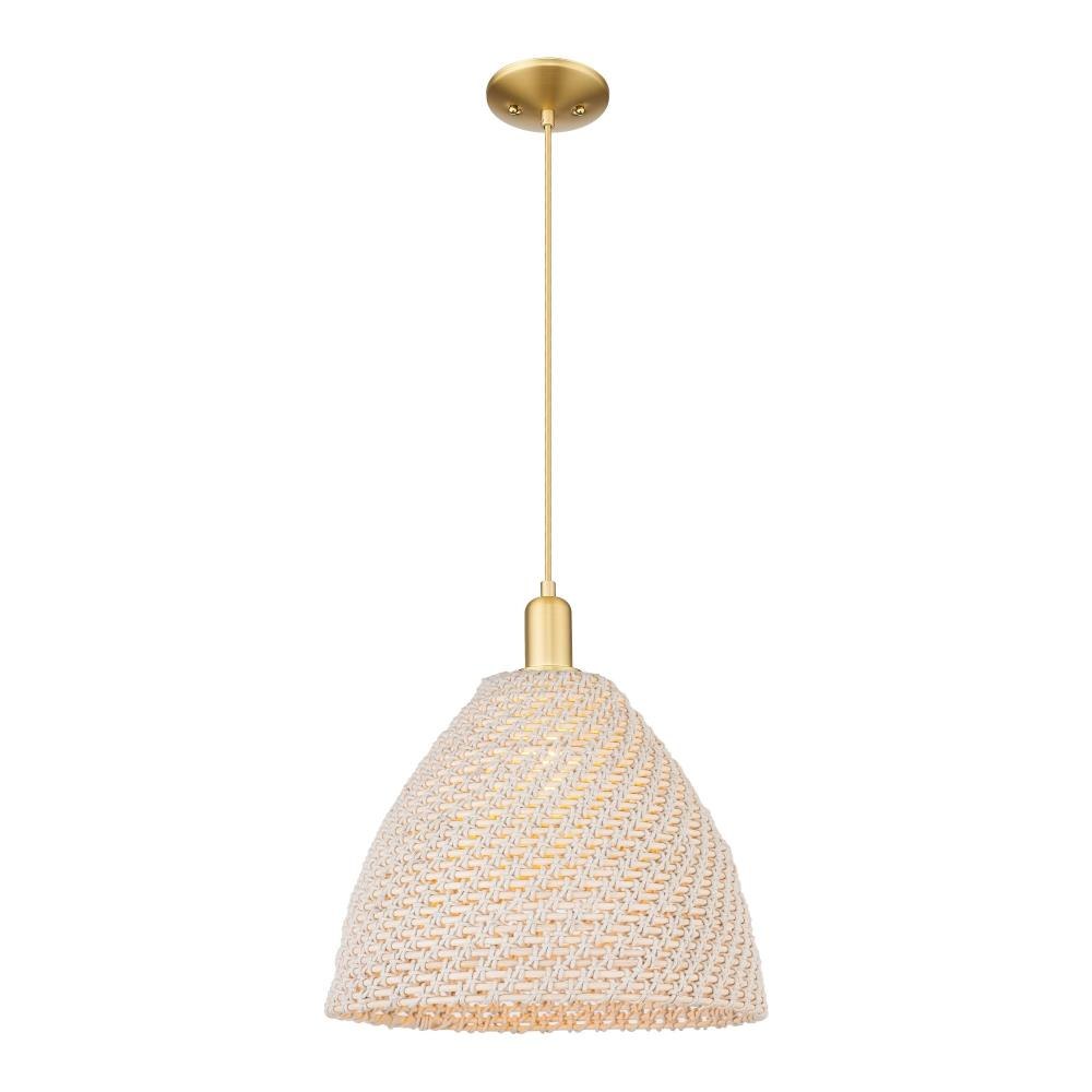 Innovations Lighting 716-1P-NBD-16_P Natural Ballston Dome - 1 Light Cord Hung Mini Pendant-16.2 Inch Tall and 15.75 Inch Wide