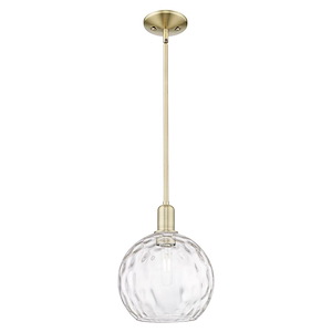 Athens Water Glass - 1 Light Stem Hung Mini Pendant-12.38 Inch Tall and 10 Inch Wide - 1387949