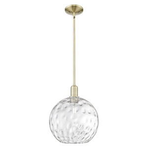 Athens Water Glass - 1 Light Stem Hung Mini Pendant-14.13 Inch Tall and 12 Inch Wide - 1387937