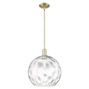 Athens Water Glass - 1 Light Stem Hung Mini Pendant-15.75 Inch Tall and 13 Inch Wide - 1387956