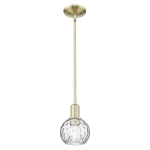 Athens Water Glass - 1 Light Stem Hung Mini Pendant-8.63 Inch Tall and 6 Inch Wide - 1387953